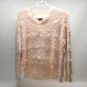 POL Clothing - Women's Size L High-Low Light Pink Sweater